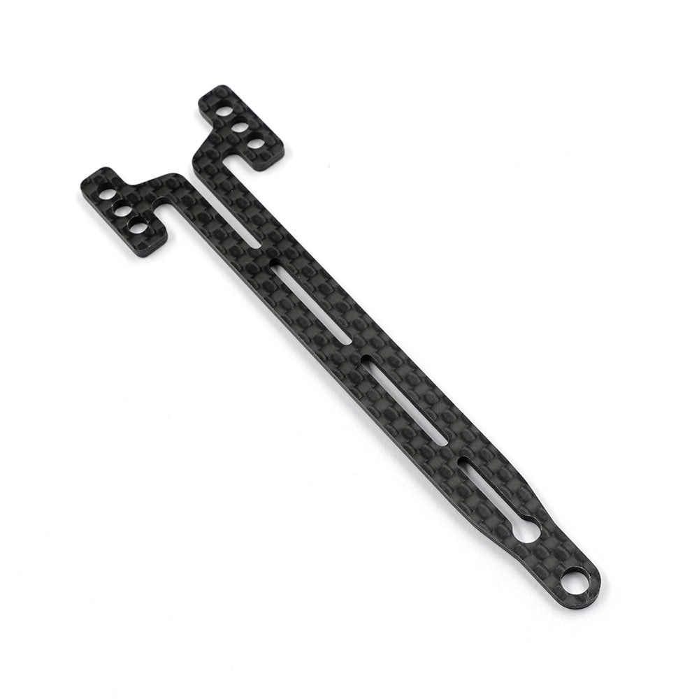 Xpress 2mm graphite high flex split front upper deck for skateboards, showcasing a sleek black design with detailed grip tape.