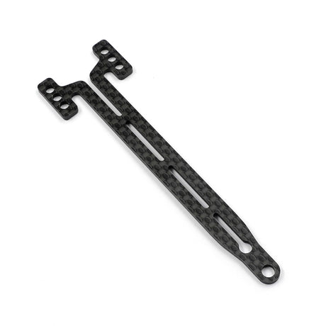 Xpress 2mm graphite high flex split front upper deck for skateboards, showcasing a sleek black design with detailed grip tape.