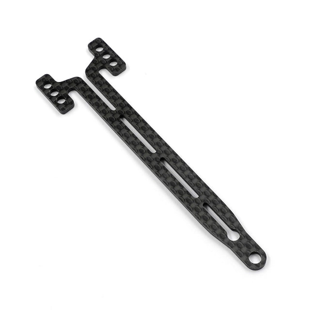 Xpress 2mm graphite high flex split front upper deck for skateboards, showcasing a sleek black design with detailed grip tape.