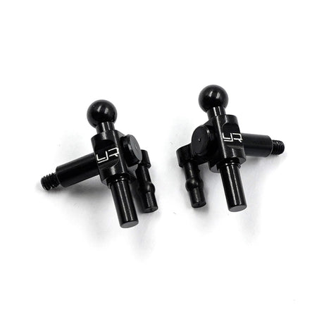 Yeah Racing aluminum 7075 knuckles for Kyosho MR-04 RC car, silver metal parts with detailed machining visible.