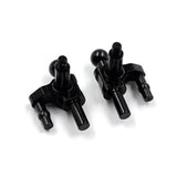 Yeah Racing aluminum 7075 knuckles for Kyosho MR-04 RC car, showing close-up of black anodized lightweight racing components.