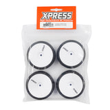 Xpress Competition 1/10 Touring Car pre-glued wheels with tires for RC racing, shown on a white background.
