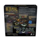 Hasbro Betrayal at House on the Hill third edition board game box with detailed artwork and spooky mansion design.