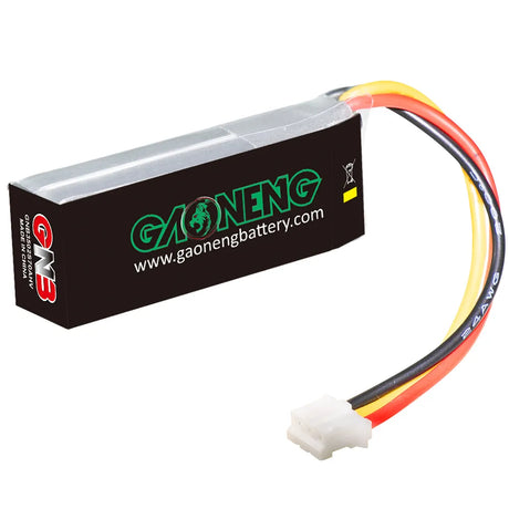 GNB 350mAh LiHV 2S 70C RC car LiPo battery with black and orange casing, used for high-performance remote control vehicles