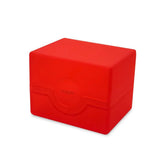 Red BCW Prism Deck Case closed, designed for storing and protecting trading cards.