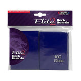 Blue BCW Gloss Deck Guards Elite2 card protector sleeve, designed for safeguarding collectible trading cards.