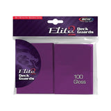 Pack of BCW Gloss Deck Guards Elite2, clear protective card sleeves for trading cards, displayed in a close-up image.