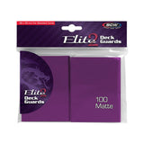 Pair of BCW Matte Deck Guards Elite2 anti-glare card protectors in clear plastic for trading cards.