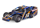 Traxxas Slash Modified BL-2s remote control truck with blue body and detailed front view, showcasing its sporty design and features.
