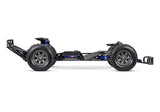 Side view of the Traxxas Slash Late Model BL-2s chassis showing detailed suspension and frame components.
