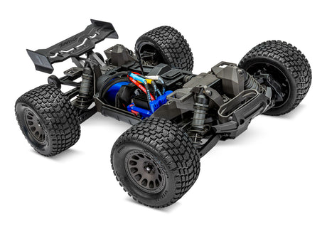 Traxxas Mini XRT VXL RC off-road truck with 2025 chassis, shown from three-quarter front angle.