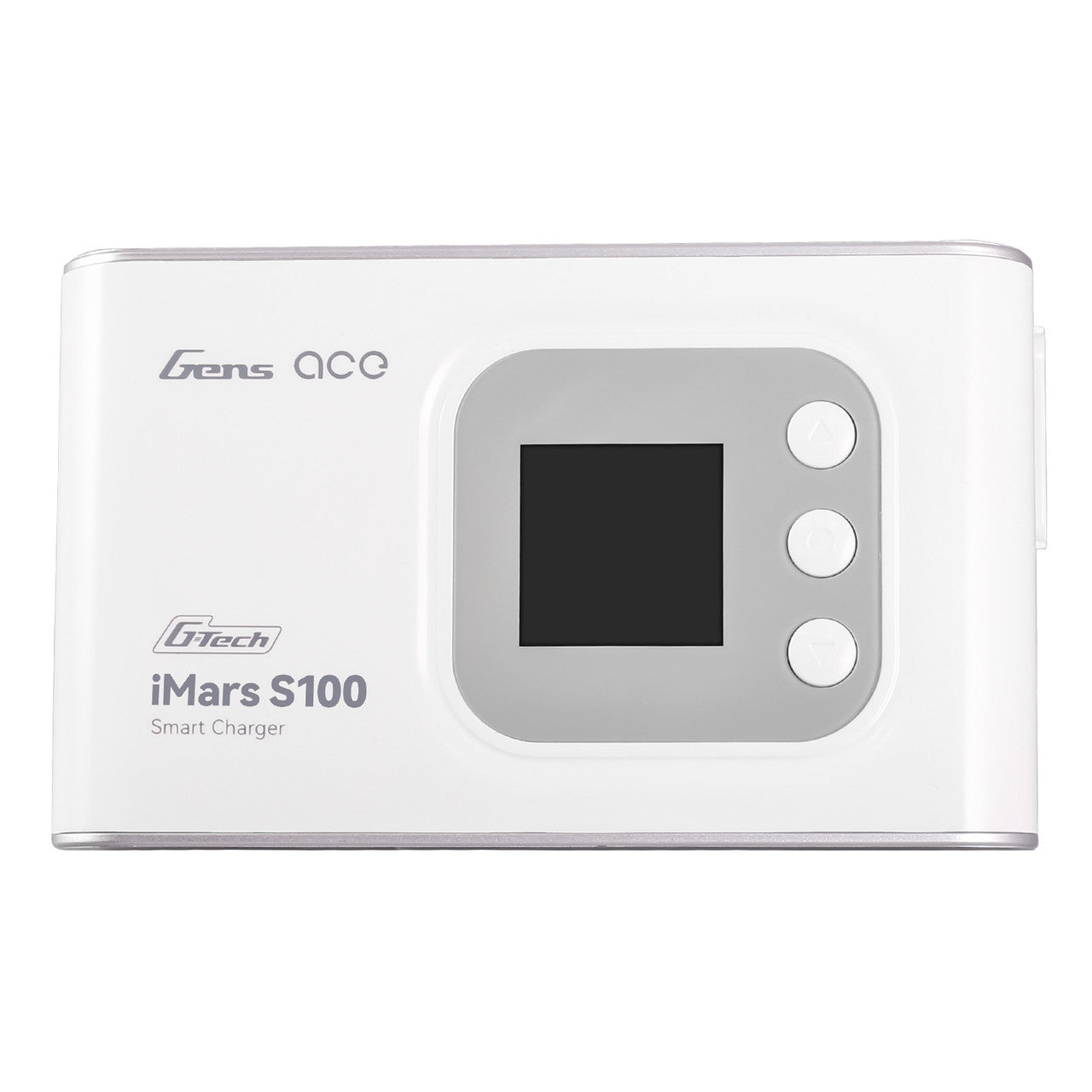 Gens Ace iMars S100 G-Tech AC Balance RC car battery smart charger with digital display and multiple charging ports.