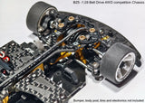Atomic RC Z5 Belt Drive 4WD RC chassis kit with precision components and sleek design, suitable for high-performance remote control cars.