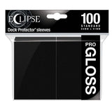 Ultra Pro Eclipse Gloss Standard Sleeves, black card sleeves for trading cards, 100-count pack, protective card supplies.
