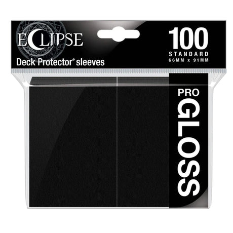 Ultra Pro Eclipse Gloss Standard Sleeves, black card sleeves for trading cards, 100-count pack, protective card supplies.