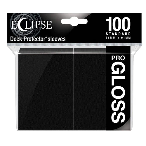 Ultra Pro Eclipse Gloss Standard Sleeves, black card sleeves for trading cards, 100-count pack, protective card supplies.