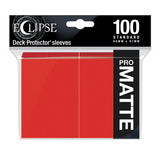 Ultra Pro Eclipse Matte Standard Deck Protector Sleeves in vibrant red, 100-count pack for card protection and gaming accessories.