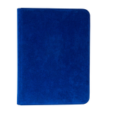 Blue Ultra Pro 9-pocket zippered pro binder with vivid deluxe design for storing trading cards or collectibles.