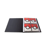 Pokemon Ultra Pro Phantasmal Flames 4-pocket binder open, featuring vibrant flames design and multiple card slips inside.