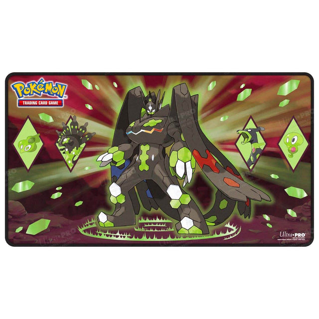 Ultra Pro Zygarde Legendary Pokemon foil playmat featuring vibrant artwork and detailed design for card gaming sessions.