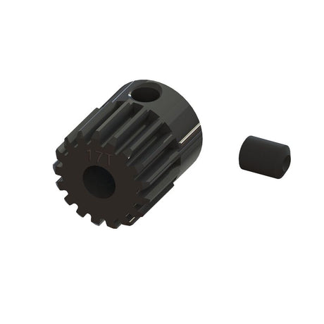 ARRMA 17-tooth 0.5 MOD pinion gear with 3.2mm bore for RC cars, made of durable metal material.