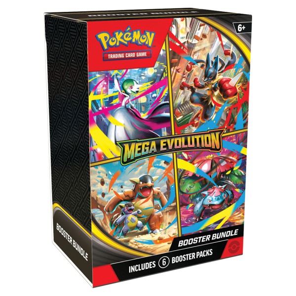 Pokémon TCG Mega Evolution Booster Bundle featuring Pokémon cards and packaging from the Pokémon brand.