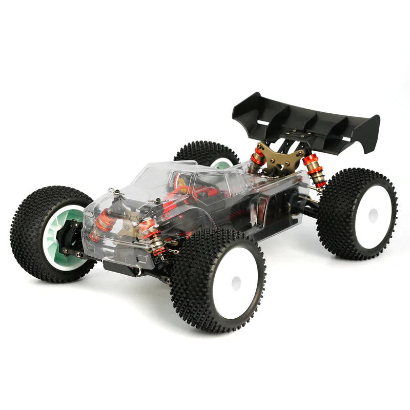 LC Racing Expert Truggy Bundle from Hobby Addicts featuring a detailed RC truggy with large off-road tires and vibrant paint design.