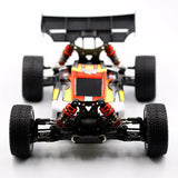 LC Racing EMB-1 1/14 scale 4WD RTR buggy shown with detailed chassis and off-road tires, ready for RC racing.