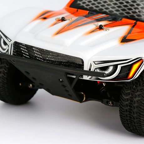 LC Racing EMB-SC 1/14 scale 4WD short course truck with detailed body, off-road tires, and racing features in a vibrant design.