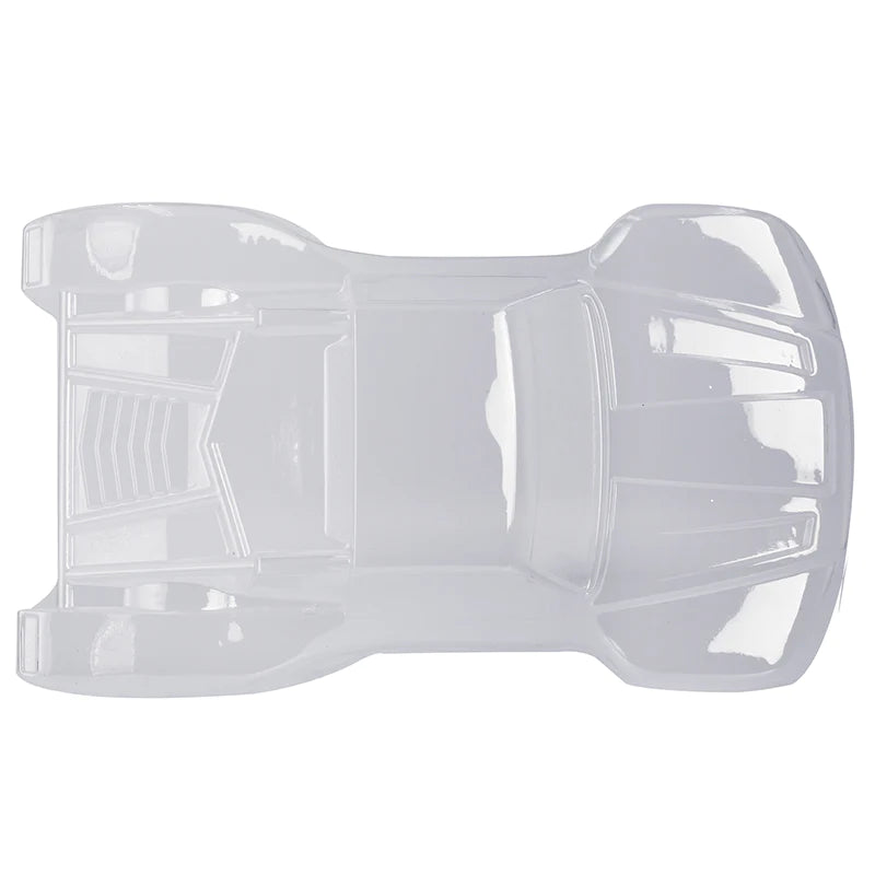 LC Racing L6240 1/14 clear short course truck body for RC cars, shown in a sleek, transparent design with detailed contours