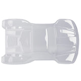LC Racing L6240 1/14 clear short course truck body for RC cars, shown in a sleek, transparent design with detailed contours
