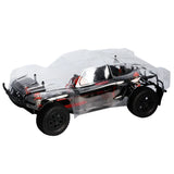 LC Racing L6240 1/14 clear short course truck body for RC cars, shown in a sleek, transparent design with detailed contours.