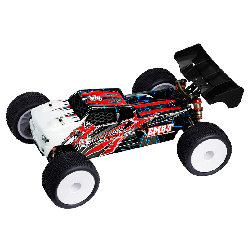 LC Racing 1/14 EMB-TG 2021 clear truggy body for L6242, made of durable polycarbonate with detailed design.