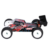 LC Racing EMB-T 1/14 scale 4WD RTR Truggy RC car with detailed body and rugged tires, ready for off-road racing.