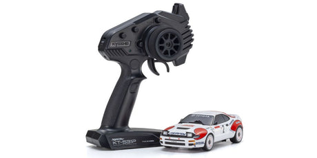 Kyosho Mini-Z AWD Toyota Celica Turbo 4WD RC car featuring No.2 WRC 1992 Carlos Sainz livery, detailed miniature racing vehicle.