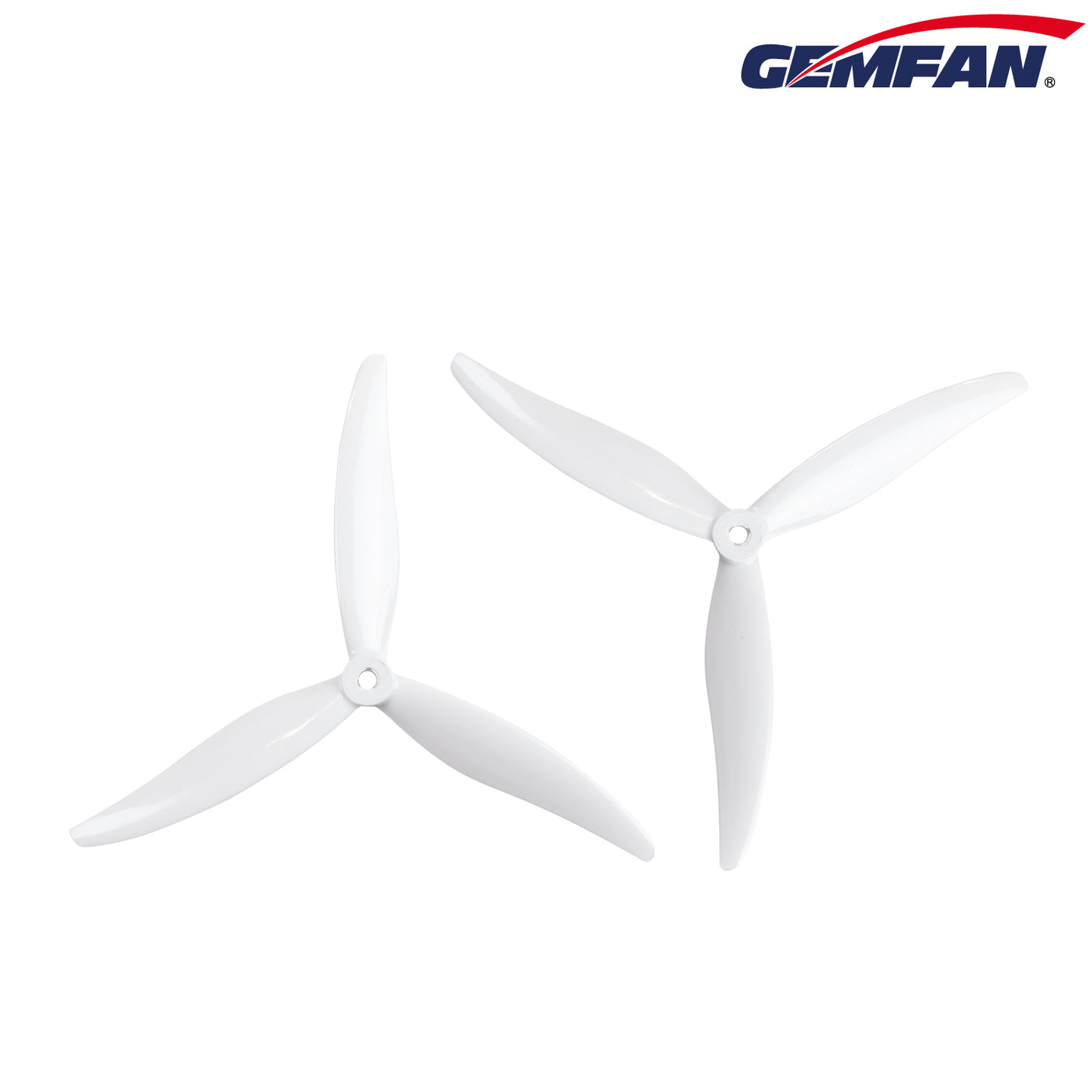 Pair of Gemfan 7035-3 Hurricane drone freestyle propellers, 5mm size, shown in a close-up view.