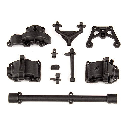 Team Associated Reflex 14 RC car upper plastics set with gray plastic components and detailed design.
