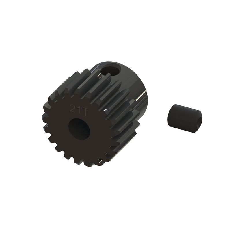 ARRMA 0.5 MOD pinion gear with 21 teeth and 3.2mm bore, used in RC car drivetrain components.