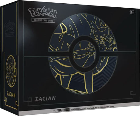 Pokemon Sword & Shield Elite Trainer Box for Pokémon TCG, featuring booster packs, card sleeves, and accessories.