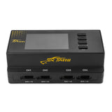 Gens Ace Tattu TA300 8-channel smart charger with G-Tech, featuring multiple charging ports and LCD display for drone batteries.
