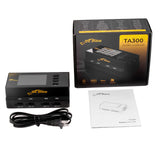 Gens Ace Tattu TA300 8-channel smart charger with G-Tech for lithium batteries, featuring multiple charging ports and digital display.