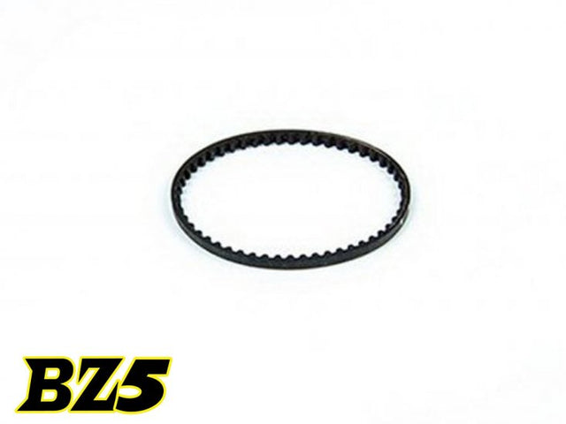 Atomic RC BZ5 52T rear belt for RC car, showing the black and silver belt with detailed teeth and branding.