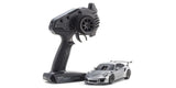 Kyosho Mini-Z MR-04 RWD Porsche 911 GT3 silver metallic RC car with detailed exterior and sleek design.