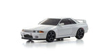Kyosho Mini-Z ASC Nissan Skyline GT-R N1 Version R32 white RC car part, detailed close-up of the white Nissan Skyline model.
