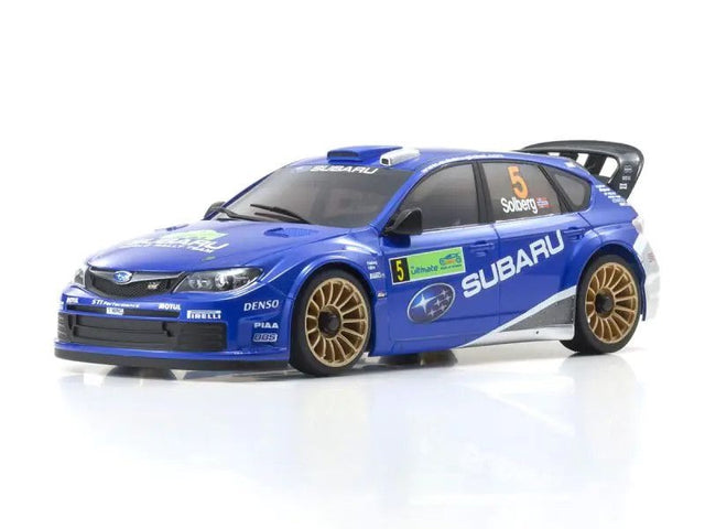 Kyosho Mini-Z RC car part for Subaru Impreza WRC 2008 model, showing detailed components and branding.