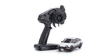Kyosho Mini-Z MA-020 AWD RC car modeled after the Initial D Sprinter Trueno AE86, detailed yellow and black sports car design.