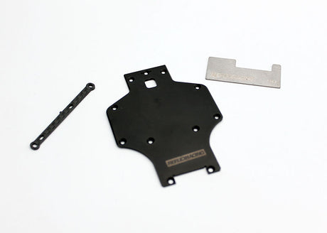 Reflex Racing RX28A-22 RC car parts hard steel chassis plate kit on a white background