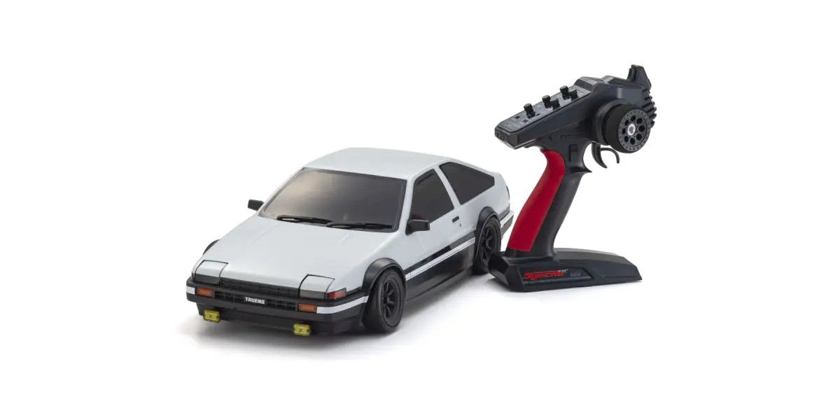 Kyosho 2WD Fazer D2 Toyota Sprinter Trueno AE86 drift car model with detailed exterior and racing decals.