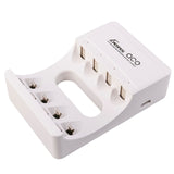Gens Ace AA and AAA NiMH rechargeable battery charger with multiple slots for charging various sizes of batteries.