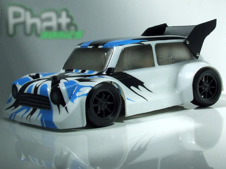 Phat Bodies Banzai Mini RC Body with 190mm wheelbase, shown in a sleek design for remote control car models.